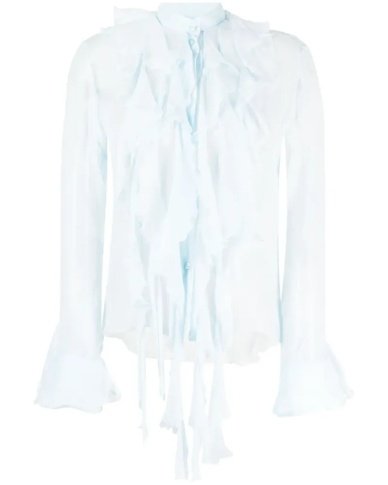 Ermanno Scervino Gerüschtes Hemd mit Sheer-Effekt - Blau Blau