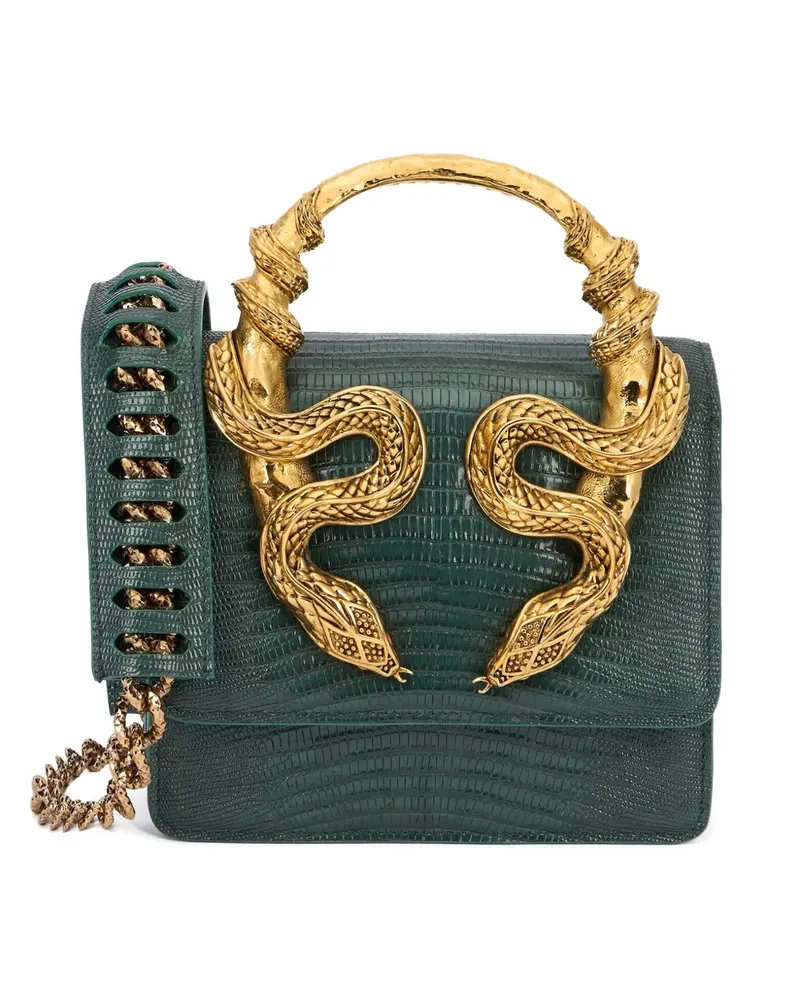 Roberto Cavalli Tote Bag mit Schlangendetail - Grün Grün