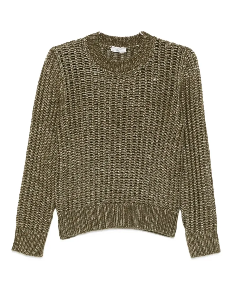 Peserico open-knit crew-neck sweater - Grün Grün