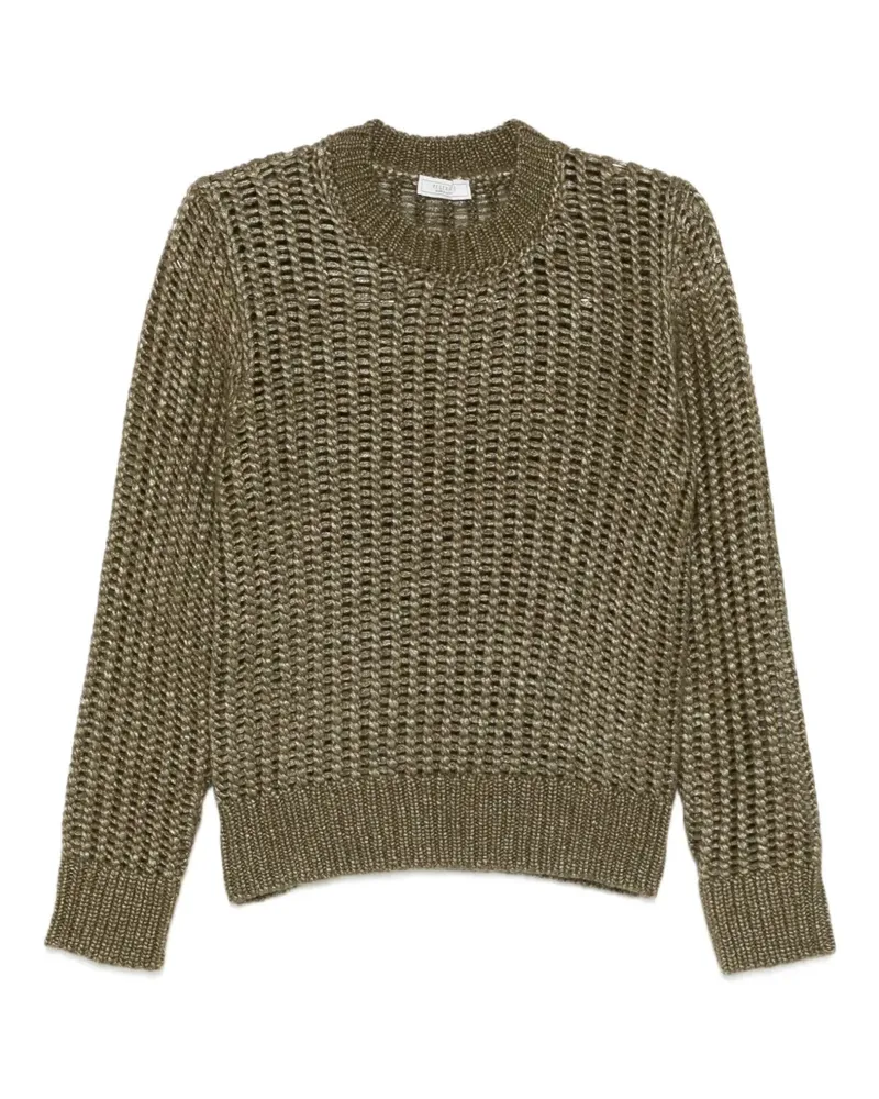 Peserico Pullover mit Lochstrickmuster - Grün Grün