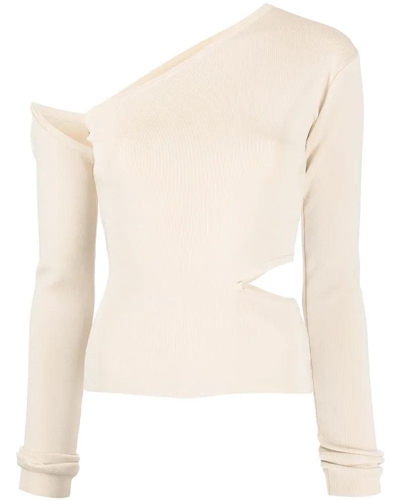 Cult Gaia Gestricktes One-Shoulder-Top - Nude Nude