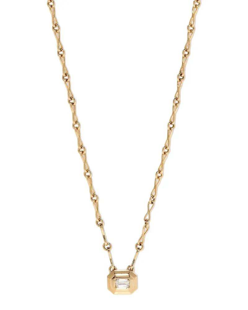AZLEE 18K yellow gold Staircase diamond necklace Gold