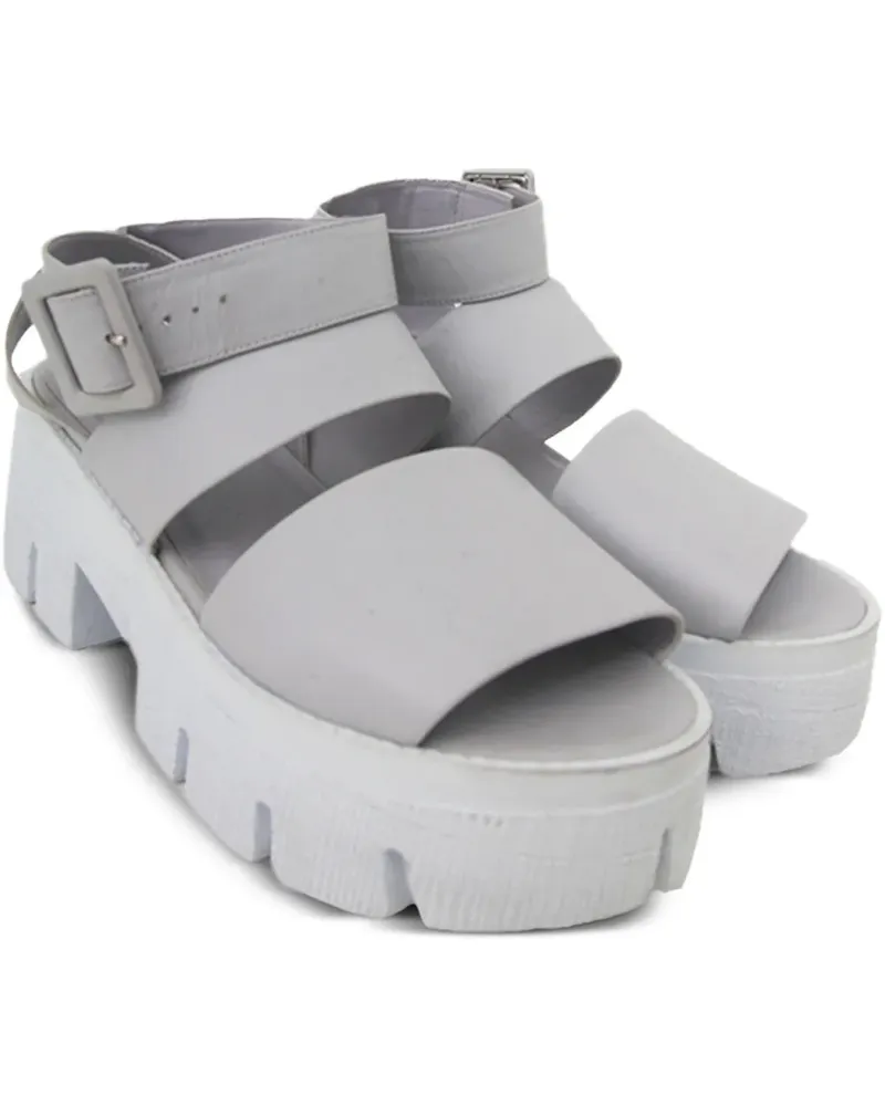 Gloria Coelho Plateau-Sandalen mit Schnallenriemen - Grau Grau