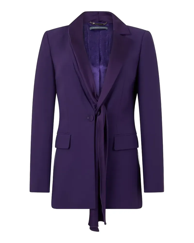 Alberta Ferretti Einreihiger Blazer mit Schaldetail - Violett Violett