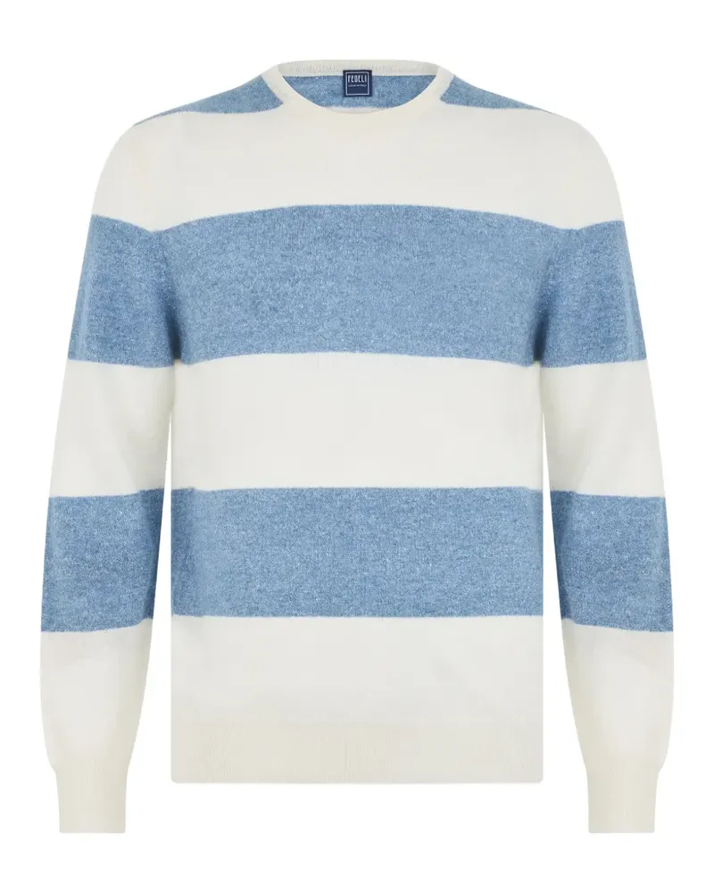 Fedeli striped round-neck sweater - Blau Blau