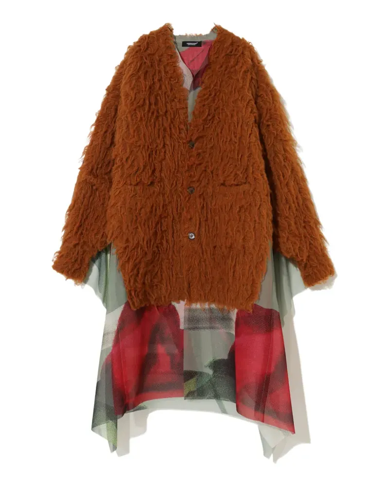 Undercover Shaggy-Mantel mit Blumenprint - Braun Braun