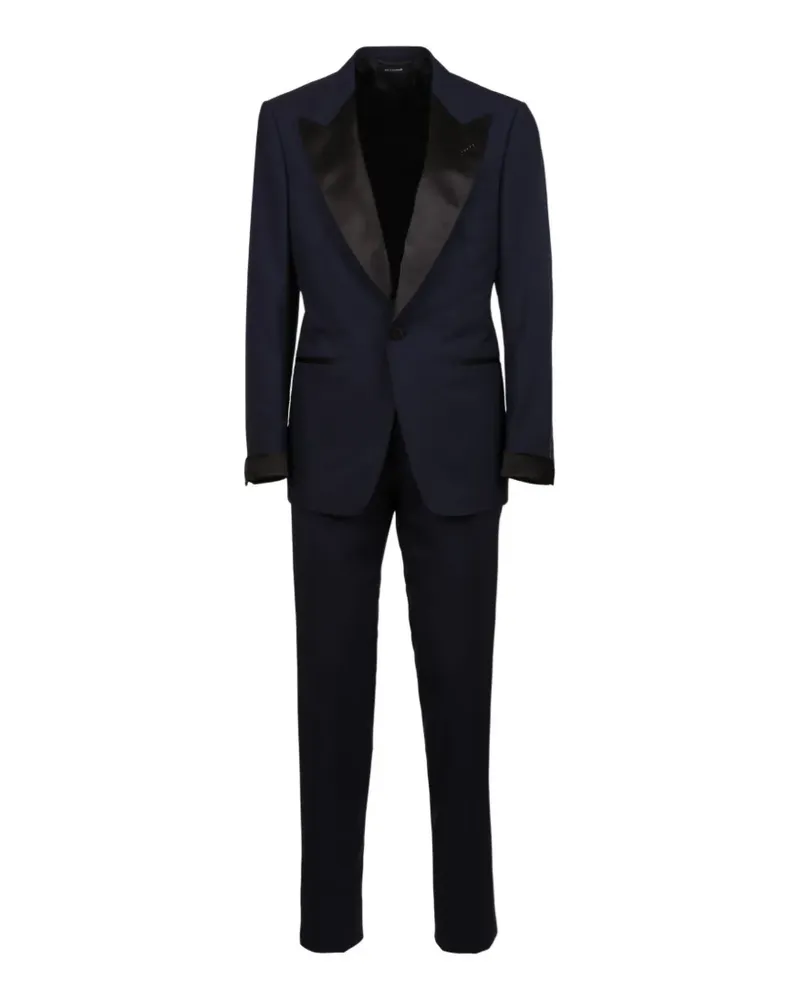 Tom Ford Anzug mit Satinbesatz - Blau Blau