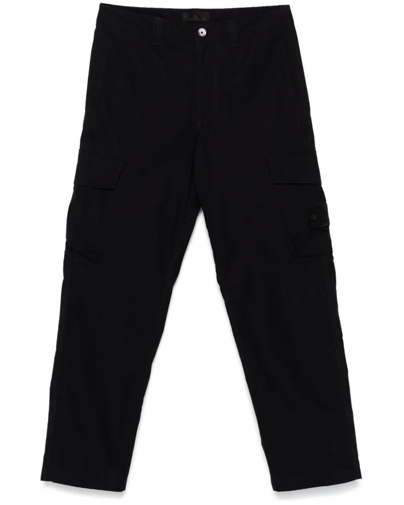 Stone Island Cargohose mit Kompass-Patch - Schwarz Schwarz