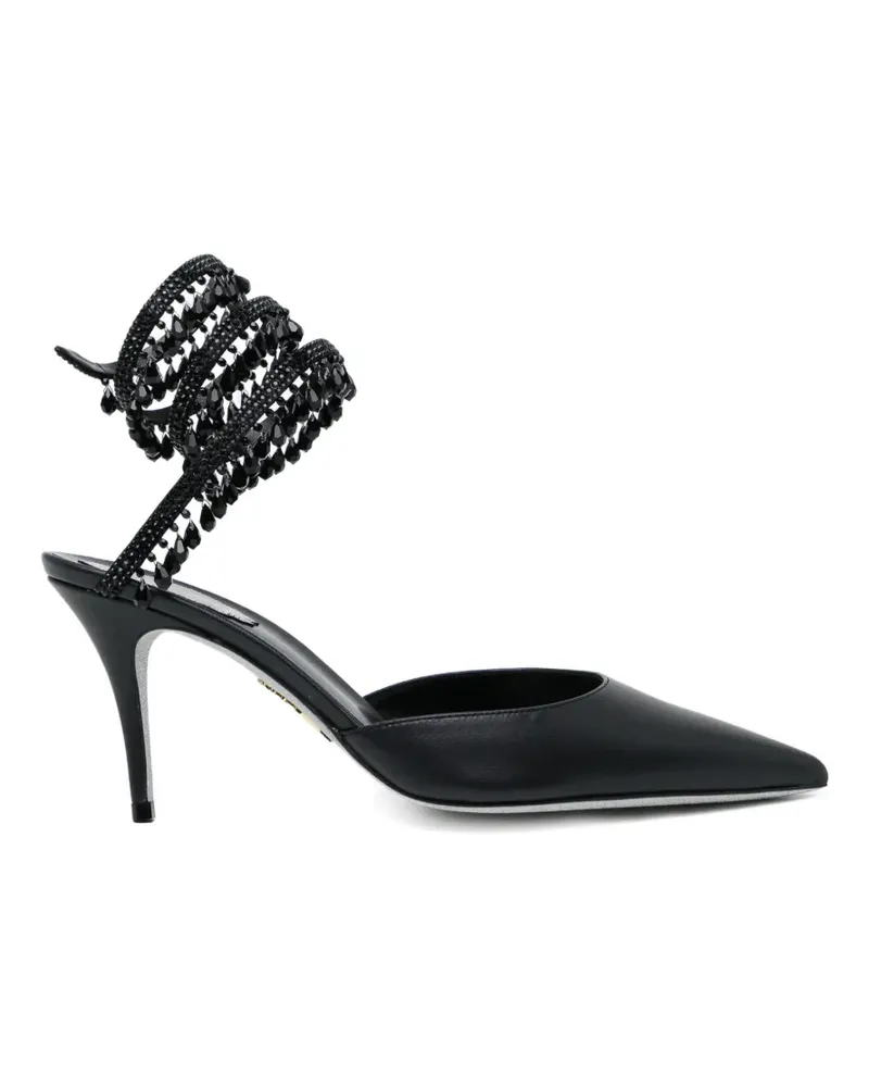 René Caovilla 80mm crystal-embellished pumps - Schwarz Schwarz