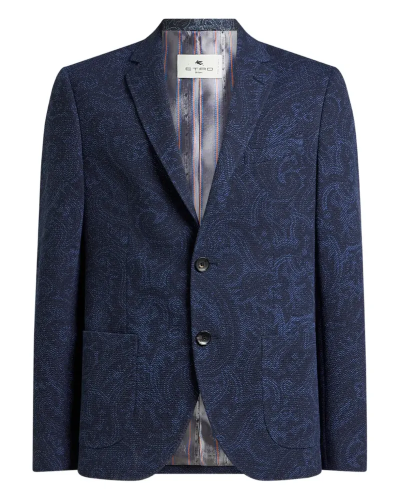 Etro Sakko mit Paisleymuster - Blau Blau