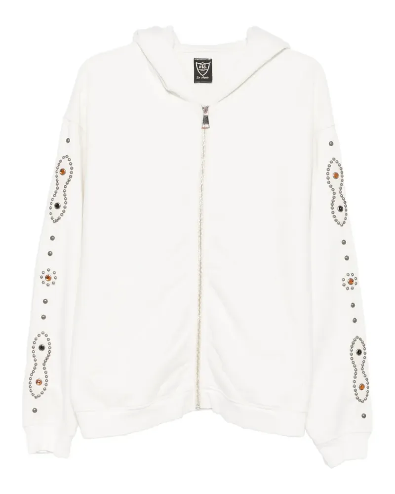 HTC Hollywood Trading Company stud-embellished zip-up hoodie - Weiß Weiß