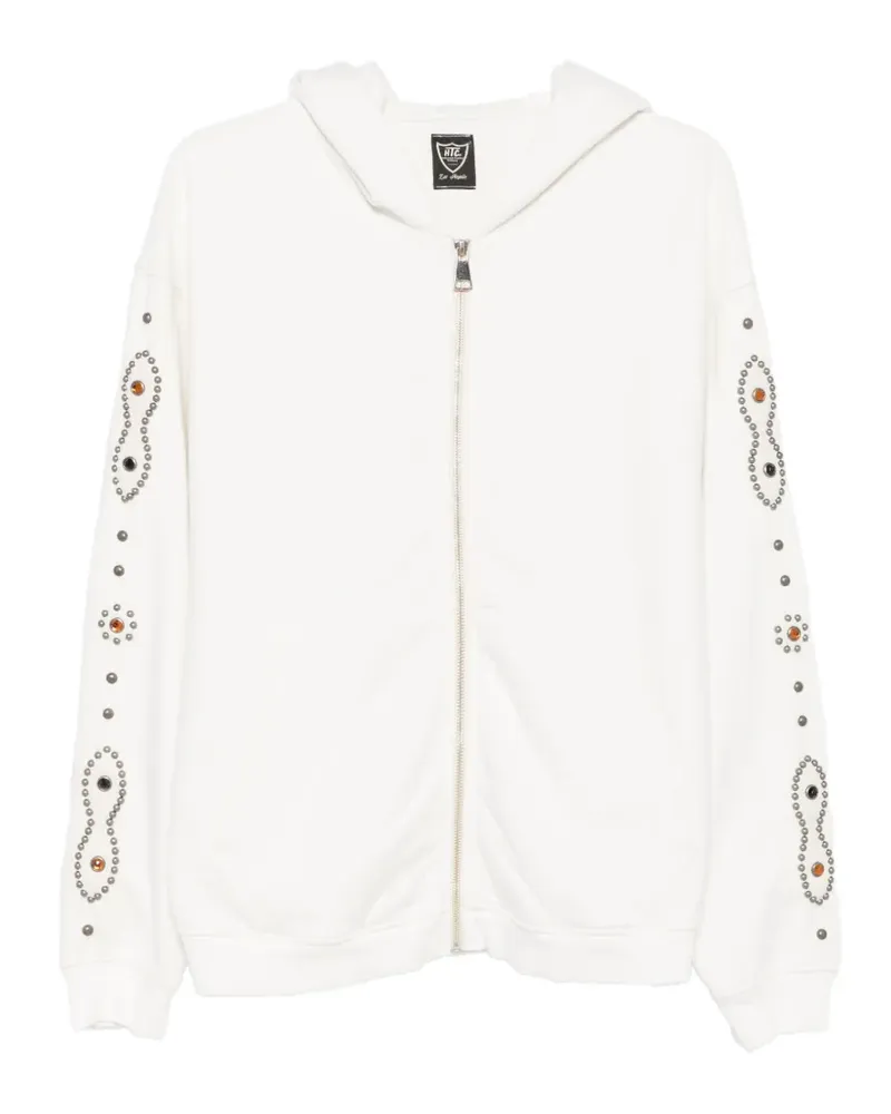 HTC Hollywood Trading Company stud-embellished zip-up hoodie - Weiß Weiß