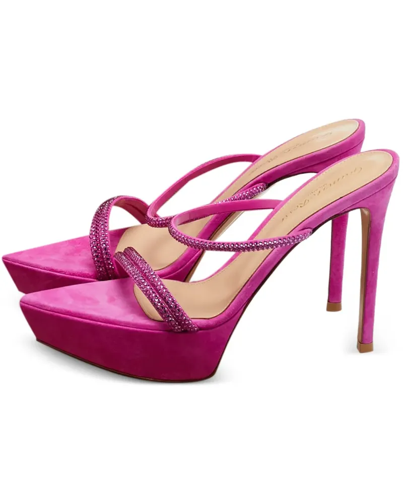 Gianvito Rossi Cannes Sandalen mit Kristallen - Rosa Rosa