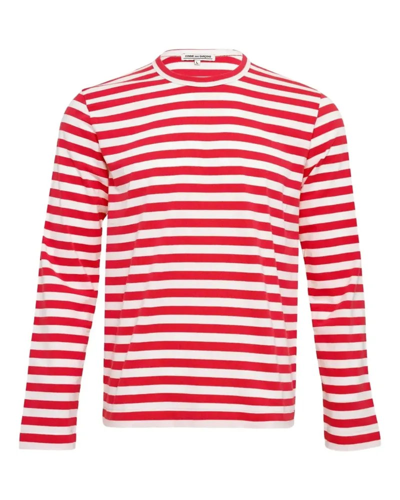 Comme des Garçons Gestreiftes Langarmshirt - Rot Rot