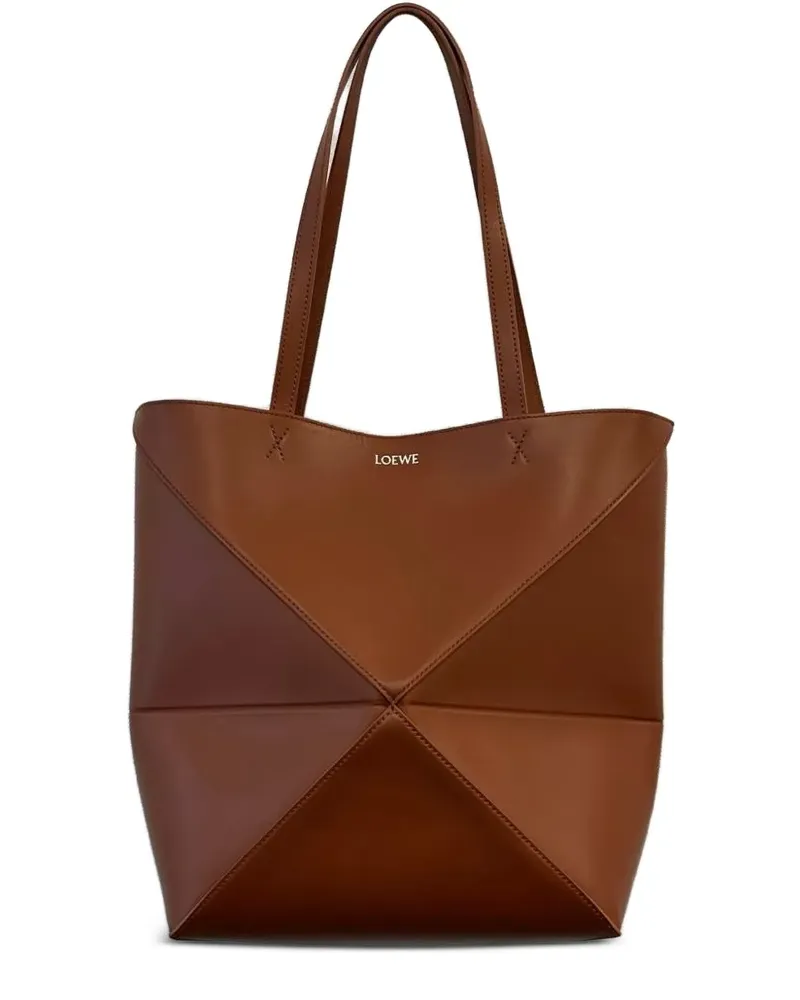 Loewe Mittelgroße Puzzle Fold Schultertasche - Braun Braun