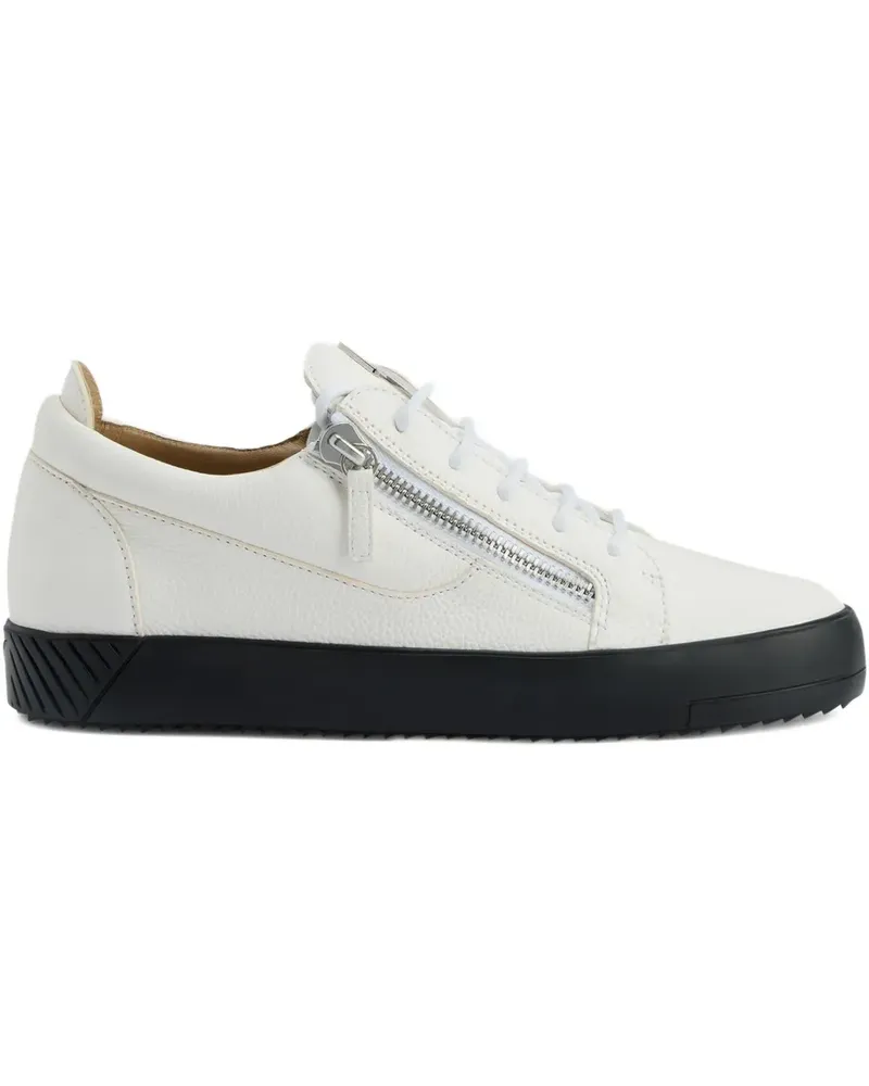 Giuseppe Zanotti Low-Top-Sneakers mit Reißverschlussdetail - Weiß Weiß