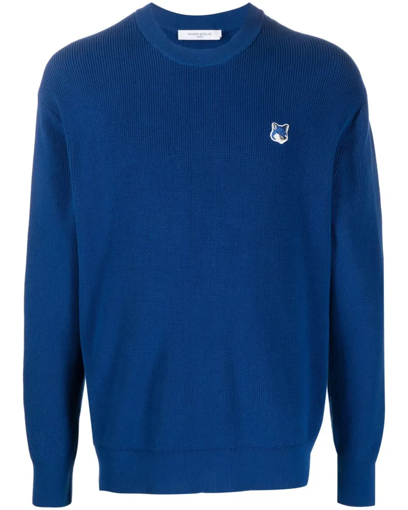 Kitsuné Strickpullover mit Logo-Patch - Blau Blau