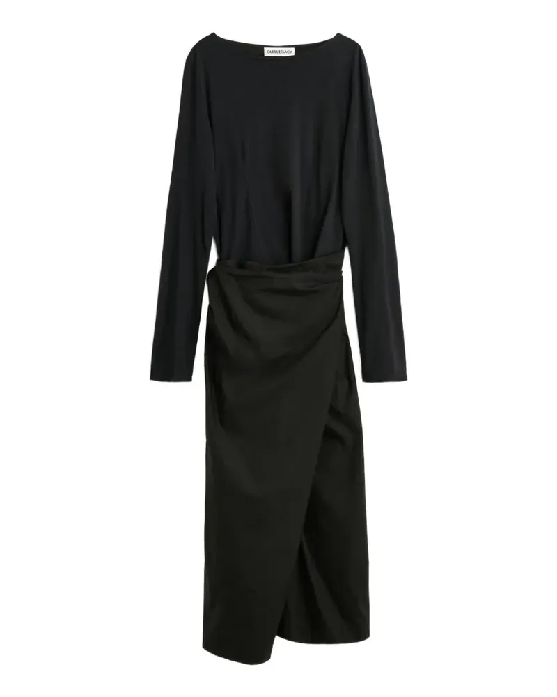 Our Legacy Asymmetrisches Kleid mit Drapierung - Schwarz Schwarz