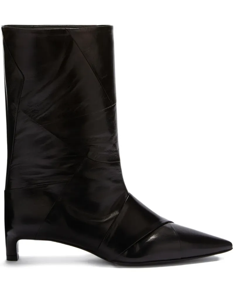 Jil Sander Stiefel aus Leder - Schwarz Schwarz