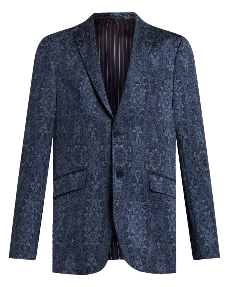 Etro Sakko mit Paisley-Print - Blau Blau