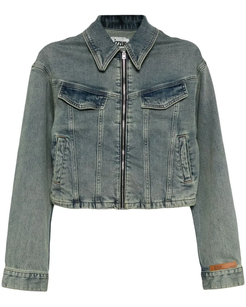 Izzue Jeansjacke mit Reißverschluss - Blau Blau