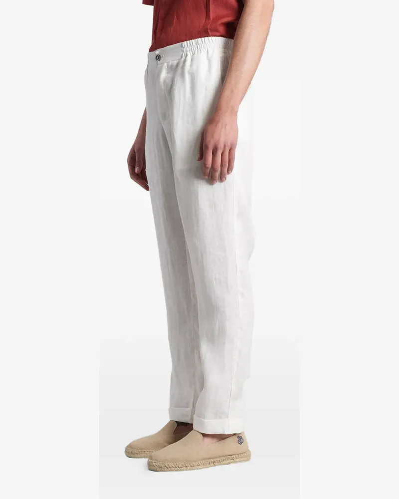 Alpha Studio elasticated-waistband straight-leg trousers - Weiß Weiß