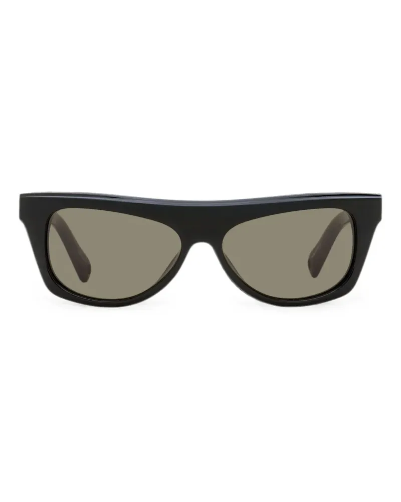 Jacquemus Pina Sonnenbrille mit geometrischem Gestell - Schwarz Schwarz