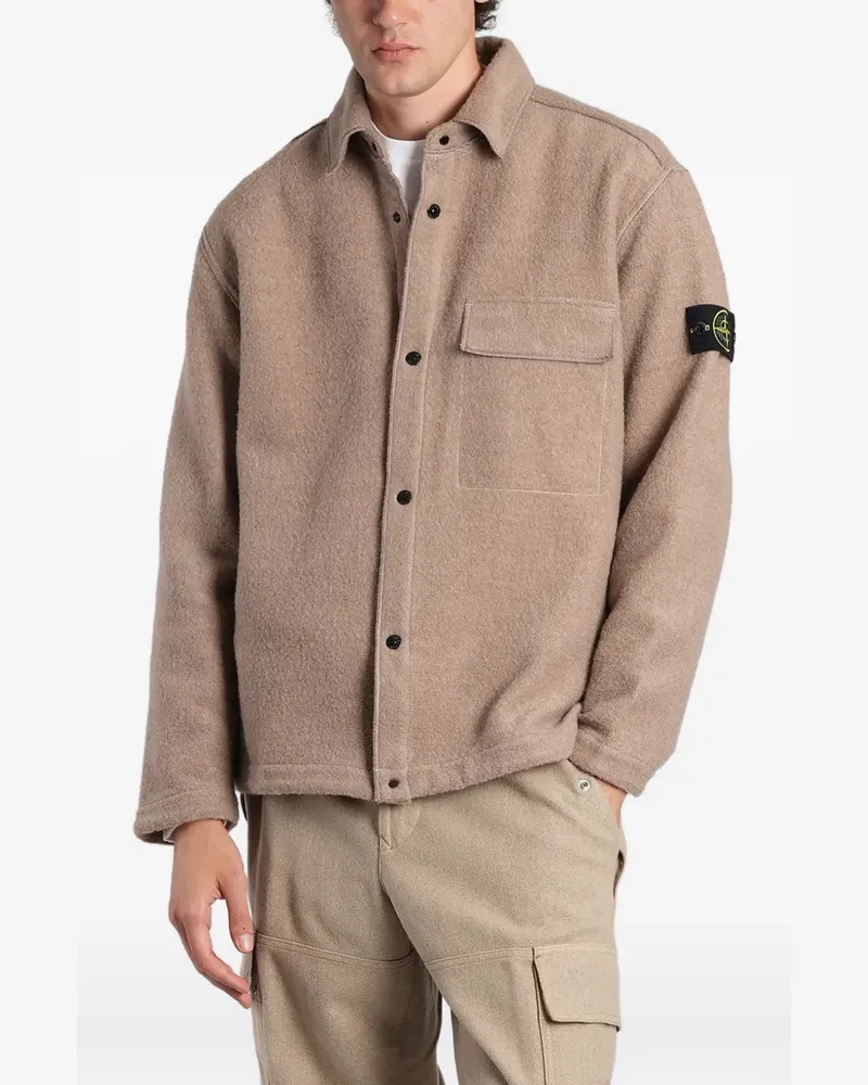 Stone Island Jacke mit Logo-Patch - Nude Nude