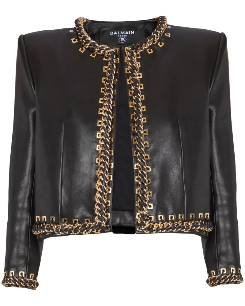 Balmain Jacke mit Kettendetail - Schwarz Schwarz