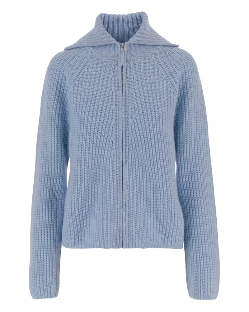 ALLUDE Gerippter Cardigan - Blau Blau