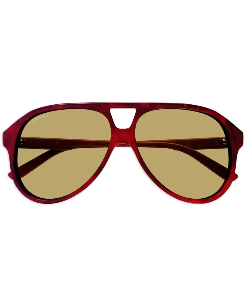 Gucci Pilotenbrille mit GG - Rot Rot