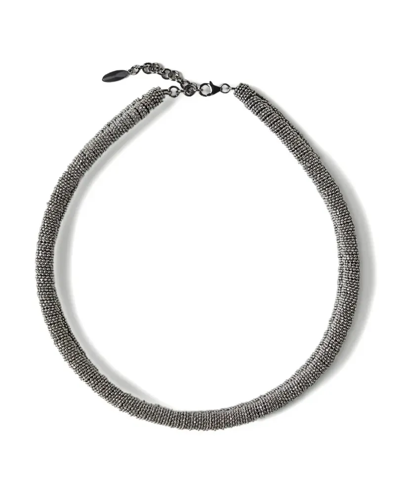 Brunello Cucinelli woven choker necklace - Silber Silber