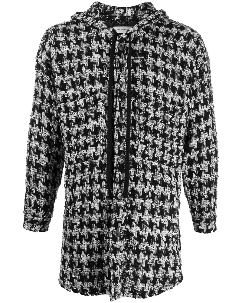 Faith Connexion Tweed-Jacke mit Kapuze - Schwarz Schwarz