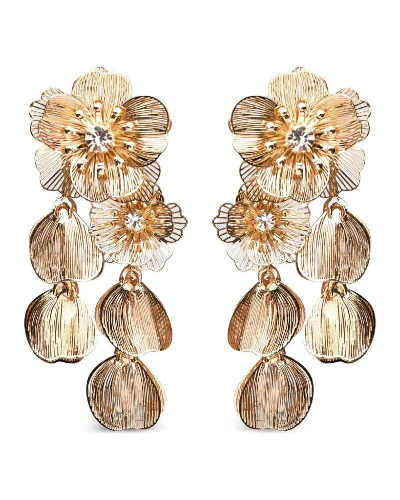 Carolina Herrera New York Ohrclips mit Blumen-Print - Gold Gold