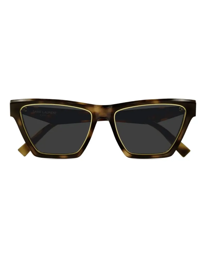 Saint Laurent Sonnenbrille mit Logo-Print - Braun Braun
