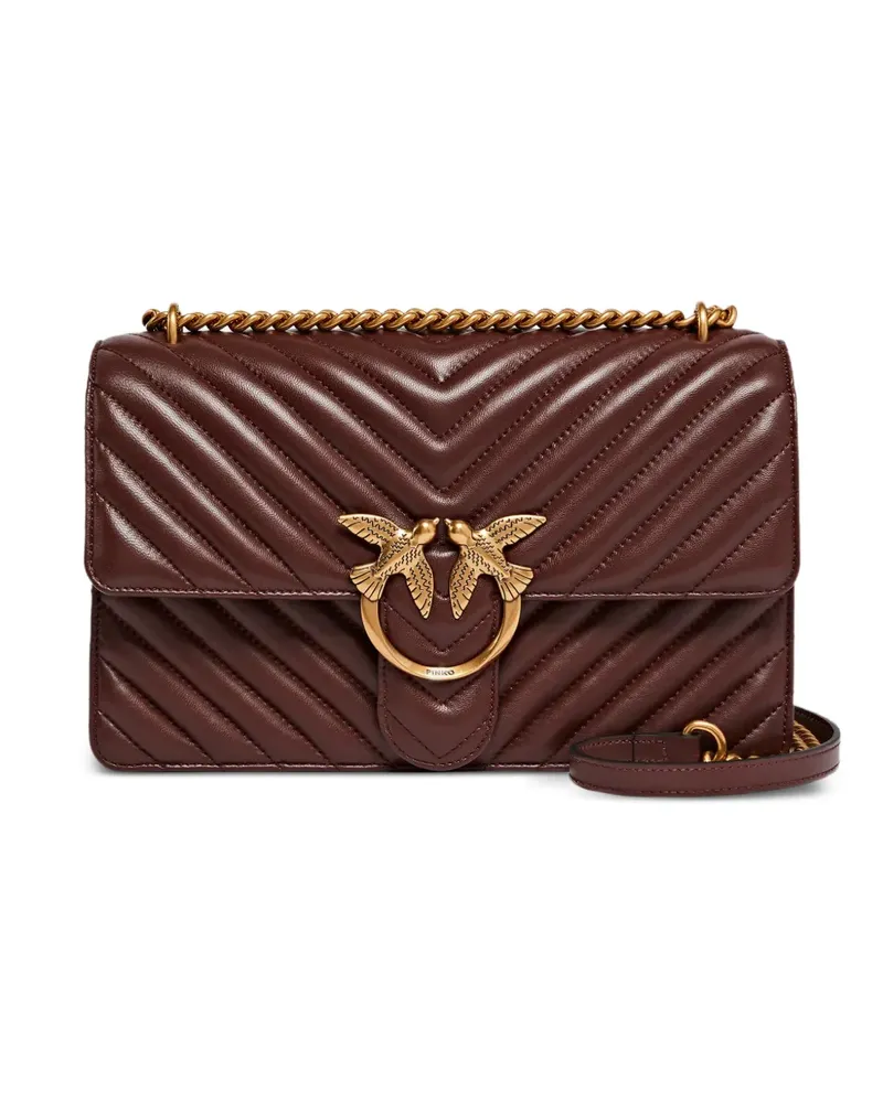 Pinko medium Love One chevron chain shoulder bag - Braun Braun