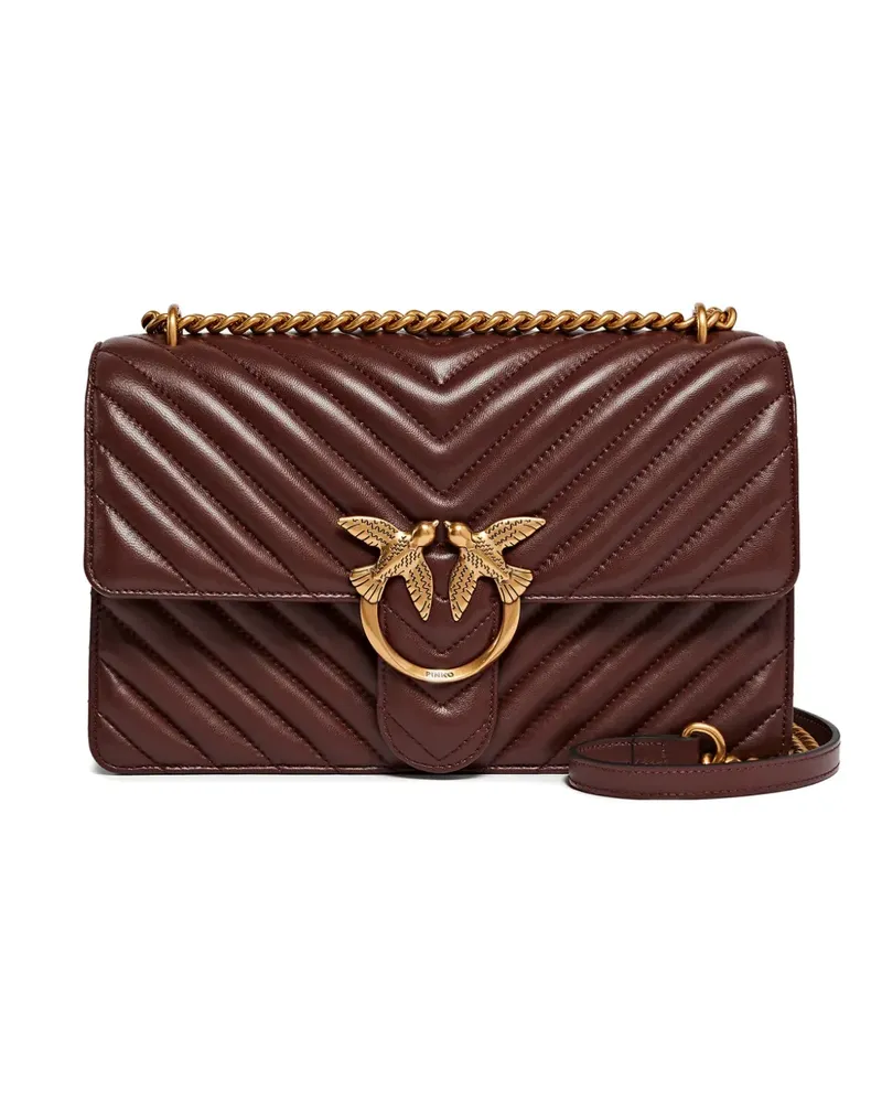 Pinko medium Love One chevron chain shoulder bag - Braun Braun