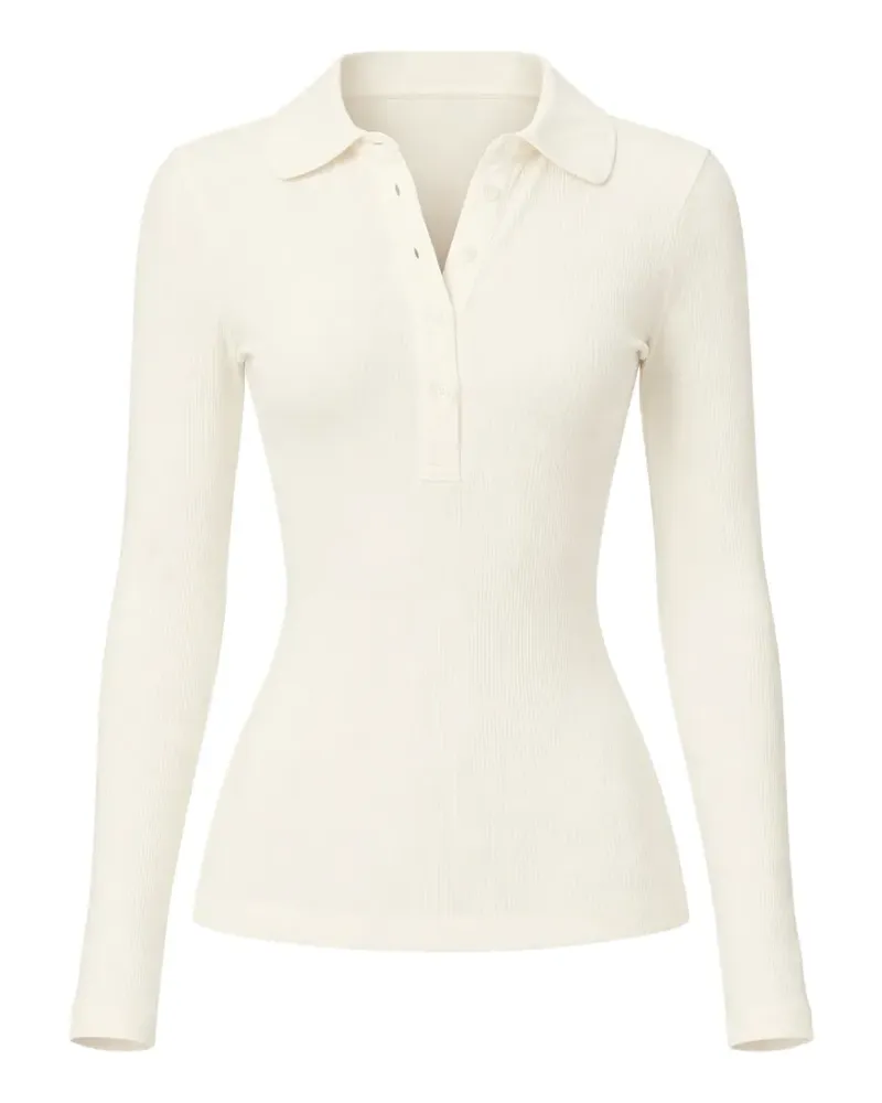 Citizens of humanity Brea ribbed polo top - Nude Nude