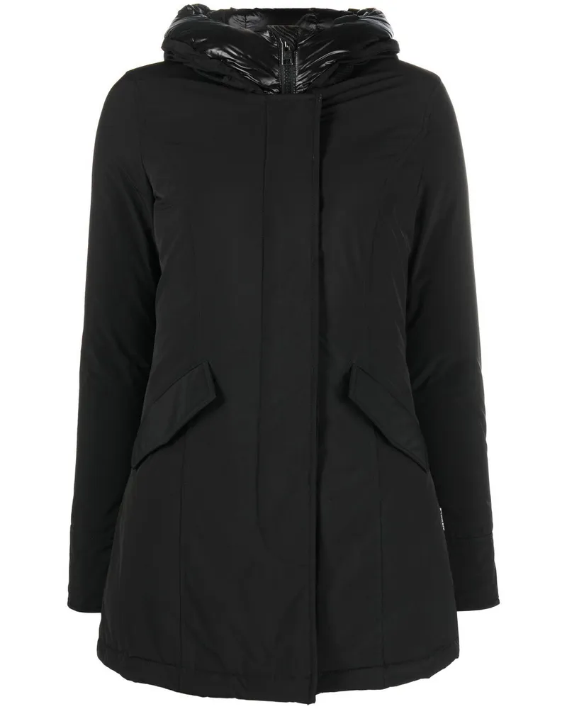Woolrich Gefütterter Kapuzenmantel - Schwarz Schwarz