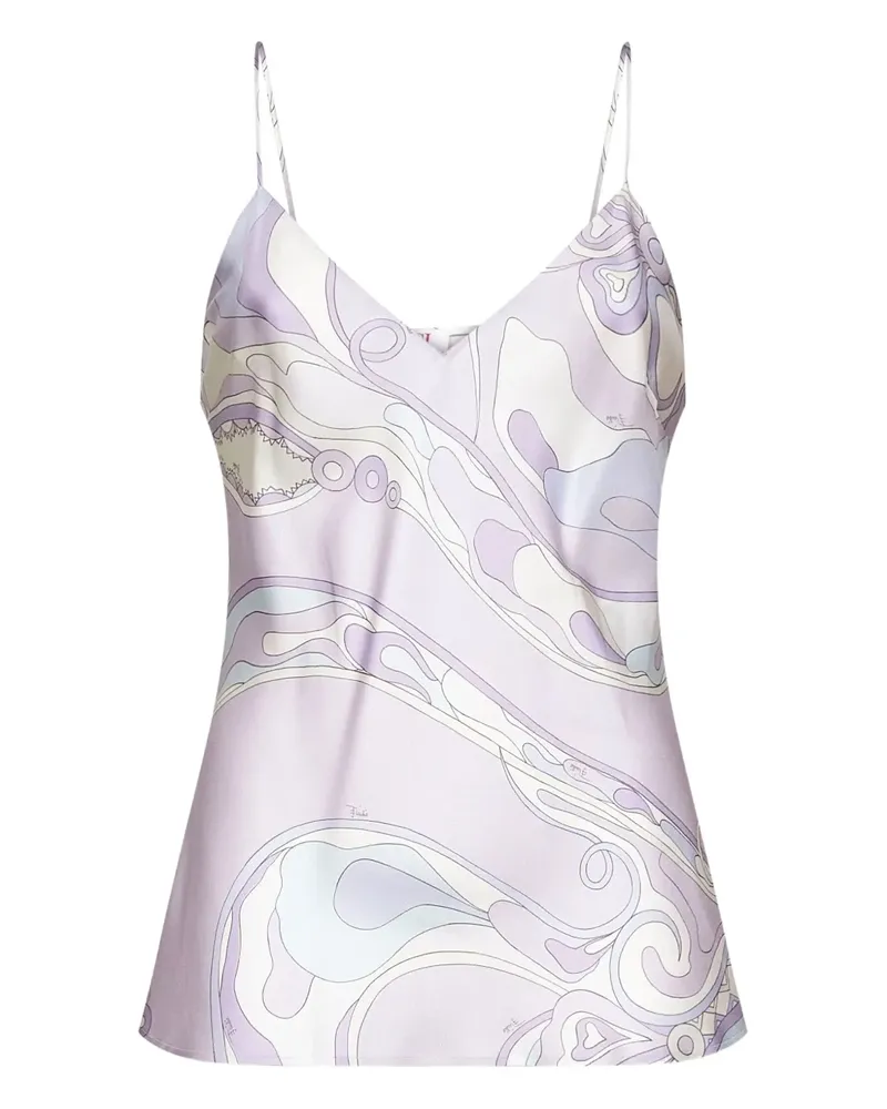 Emilio Pucci Seidenoberteil mit Wellen-Print - Violett Violett