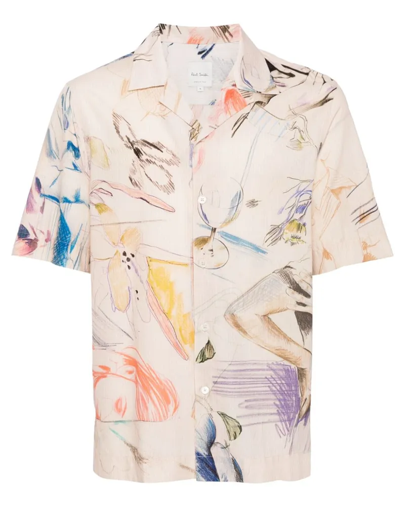 Paul Smith Hemd mit Zeichnungs-Print - Rosa Rosa