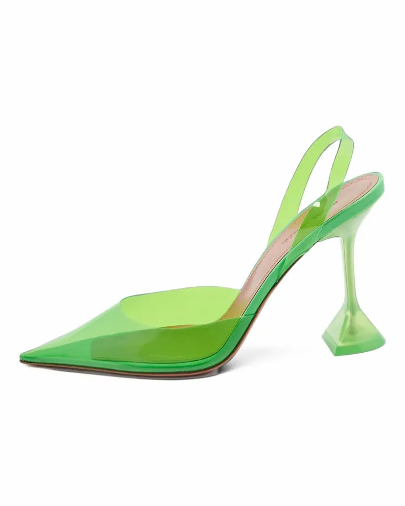Amina Muaddi Holli Glass Slingback-Pumps - Grün Grün
