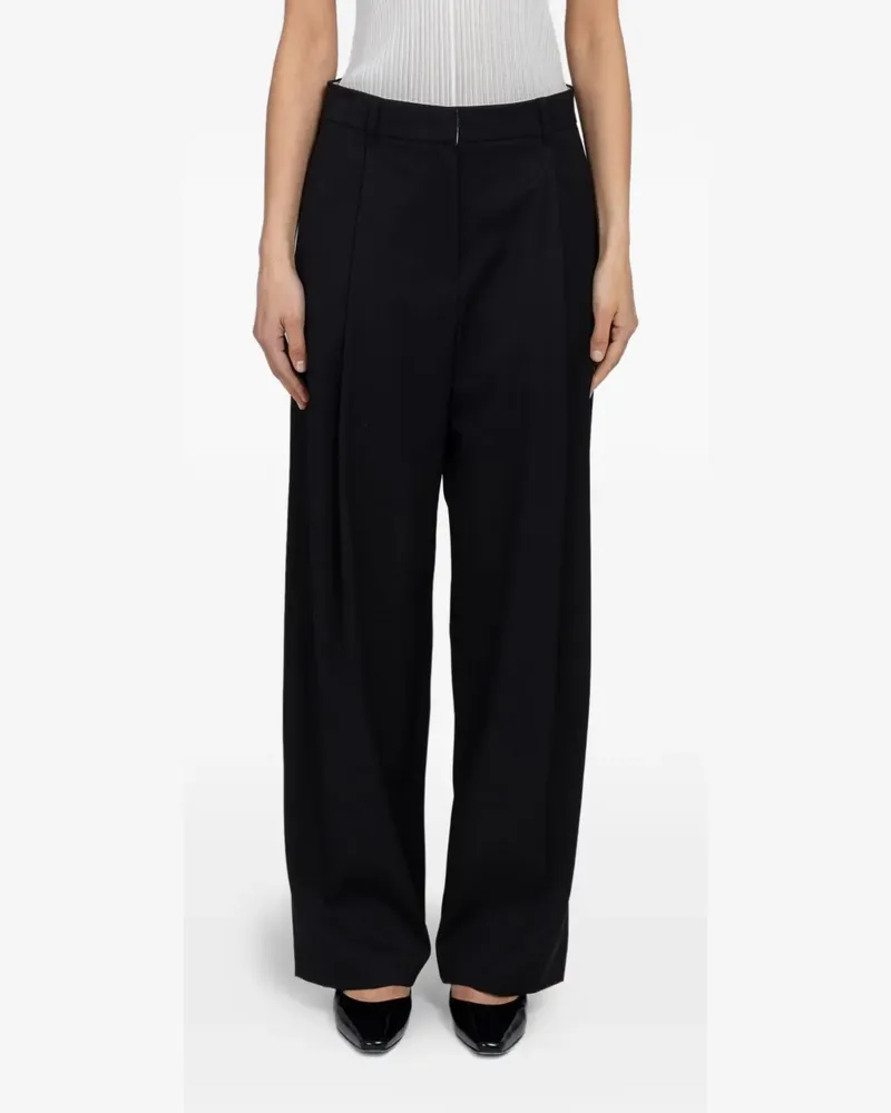 AMOMENTO wide-leg tucked trousers - Schwarz Schwarz