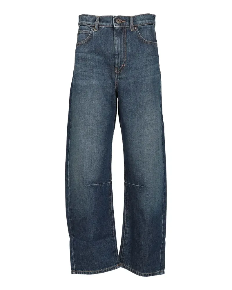 Max Mara Jeans mit Gürtelschlaufen - Blau Blau