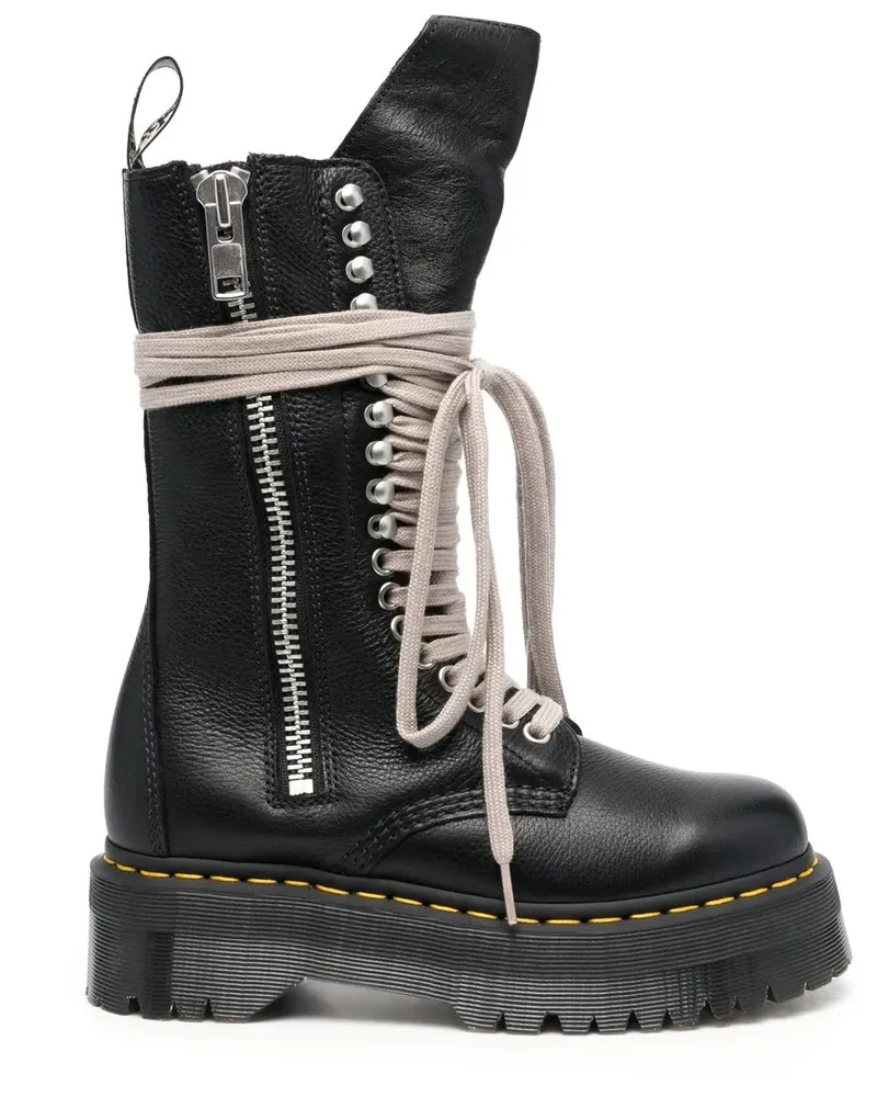 Rick Owens x Dr. Martens 1918 Schnürstiefel mit Plateau - Schwarz Schwarz