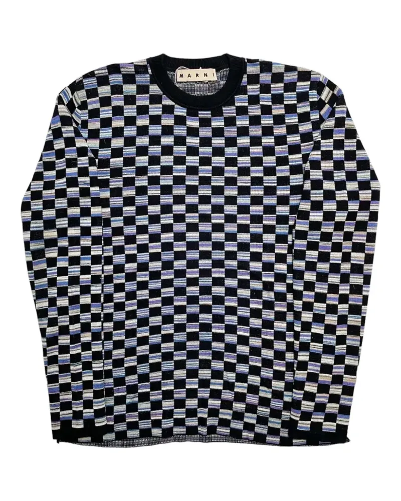 Marni checkerboard-knit sweater - Schwarz Schwarz