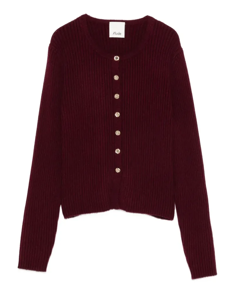 ALLUDE ribbed-knit button-up cardigan - Rot Rot