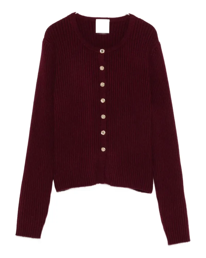 ALLUDE ribbed-knit button-up cardigan - Rot Rot