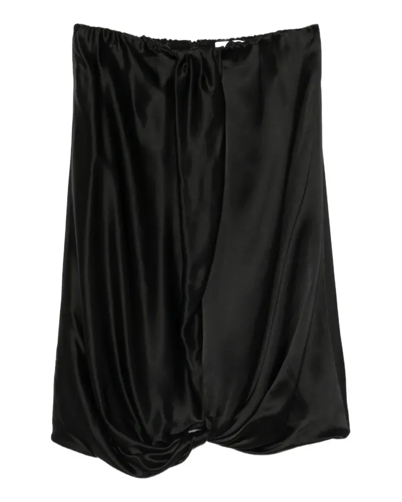 7 for all mankind Trägerloses Minikleid mit gerafftem Saum - Schwarz Schwarz