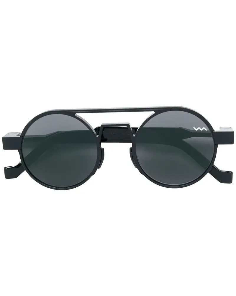 VAVA EYEWEAR Runde Sonnenbrille mit Doppelsteg - Schwarz Schwarz